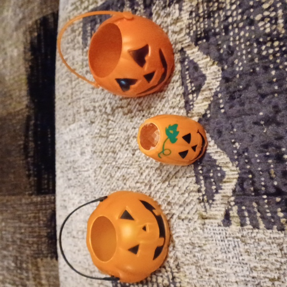 $4 Add-on Set of Three Mini Orange Pumpkin Decor